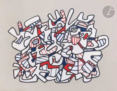 a drawing of a bunch of letters on a wall