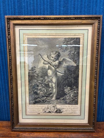 Gravure « Angelot ». 41 x 28 cm à vue