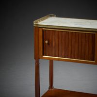 Petit chevet rectangulaire volant en acajou et placage d'aca… (photo 2)