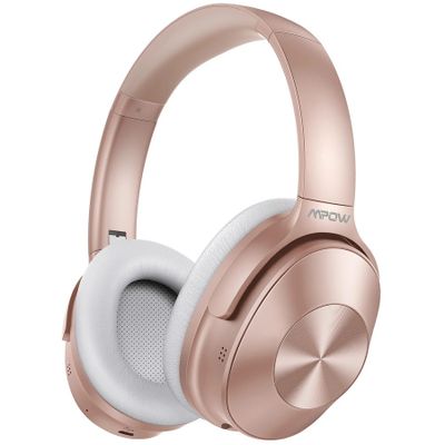 une paire d'écouteurs bluetooth sur fond blanc