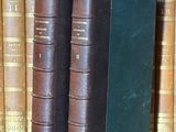 deux livres posés sur une étagère devant une bibliothèque