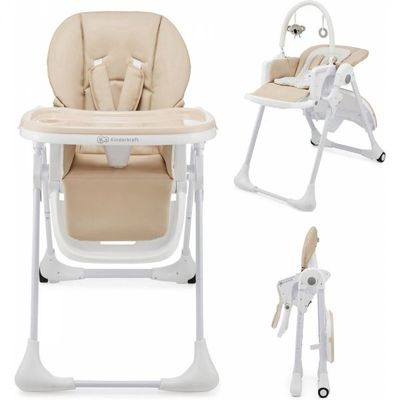 quatre modèles différents de chaises hautes pour bébés sur cette photo