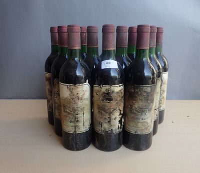 12 bouteilles Château Monbrison 1986 Margaux, niveaux : 5 ba…