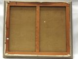 a close up of a picture of an old window frame