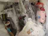 a plastic bag filled with various items that are in it