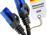 a close up of a cable connected to an ethernet cable with a card attached to it
