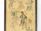 tableau représentant un groupe de personnes vêtues de costumes d'époque