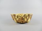 yellow and brown bowl on a white background