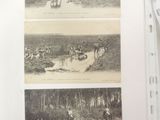 three pictures of horses and riders in a field