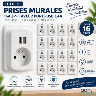lot de 10 prises murales certifiées « Garants »