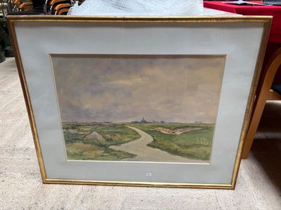 René Aubert (1894-1977), Chemin dans la campagne à l’approch…