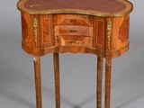 pair of french louis xv style inlaid side tables, circa - 1900
