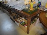 a table with a lot of wine glasses on it