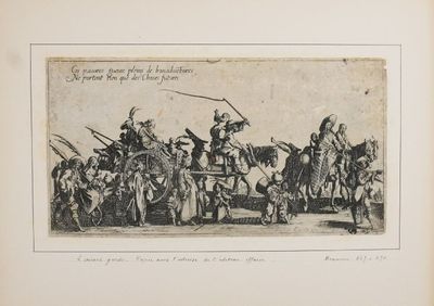 a drawing of a group of men riding on horses