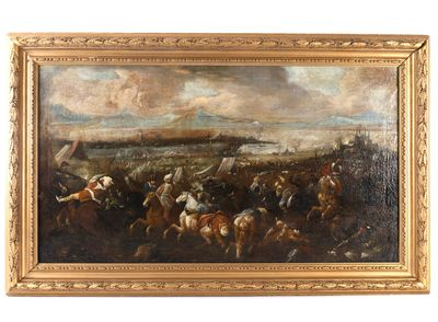 an image of a painting of a group of men riding horses
