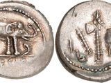an image of a silver coin with a picture of an elephant on it