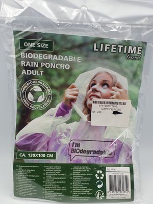LIFETIME TRAVEL - Cape de pluie biodégradable pour adulte - …