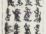 une image représentant un dessin en noir et blanc de caractères chinois