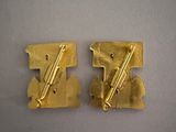 pair of antique brass plated door latches with screws