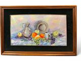 a picture of a painting of a still life with fruit