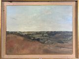 an image of a painting of a landscape with hills in the distance
