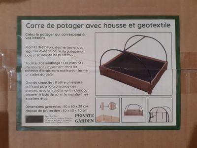 1 Potager surélevé avec serre - 80 x 60 cm - Avec housse et …