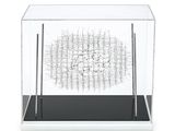 une photo d'une vitrine en verre contenant une sculpture en fil de fer
