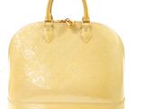 yellow louis vuitton handbag on white background with white background