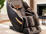 un fauteuil de massage posé sur un tapis dans un salon