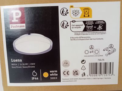 la boîte est ouverte pour permettre de voir l'intérieur du luminaire