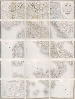 une vieille carte de l'Italie et des pays voisins
