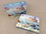 puzzle box with a picture of a whale and a turtle in the ocean