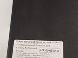 an image of a close up of a black box with a label on it