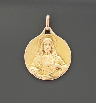 Dessin de Skinsburger Médaille en or jaune 18K 750 millièmes…