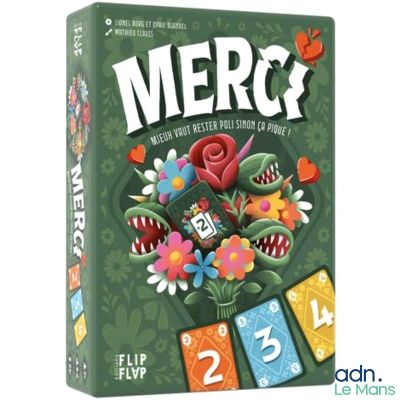 une boîte sur laquelle est posé un jeu de cartes portant l'inscription « Merck »