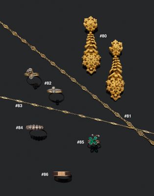 Paire de boucles d’oreilles dites « dorlots » ou « Milano » …