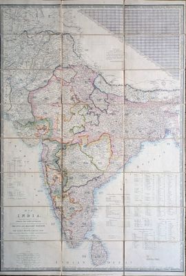 James WYLD Map of India Carte entoilée et coloriée de l'Inde…