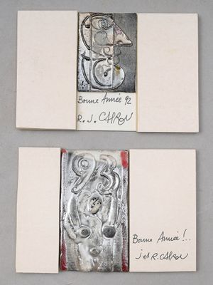 Trois œuvres d'art différentes sont représentées sur une feuille de papier