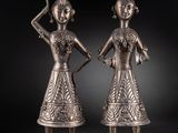 une paire de figurines thaïlandaises en argent