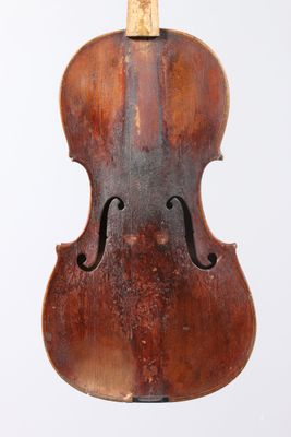 gros plan d'un violon sur fond blanc