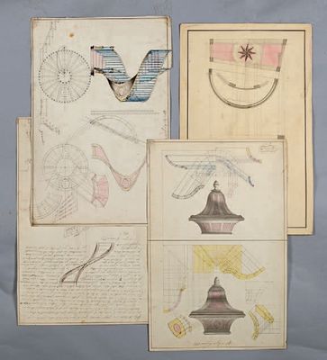 Plusieurs dessins représentant divers objets sont représentés sur une feuille de papier