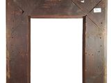 wooden picture frame isolated on white background with clipping for text