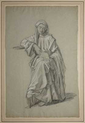 DAUBAN Jules Joseph, attribué à, Femme drapée assise lisant,… - Photo 1