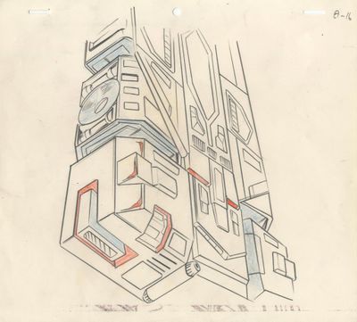 dessin d'un bâtiment sur lequel figure une ligne rouge sur le côté