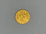 an image of a gold coin on a gray surface