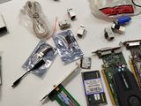 a lot of electronics that are on the table