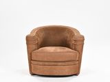 an image of a brown leather chair on a white background