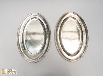 Paire de plats oblongs, armoiries doubles - Photo 1