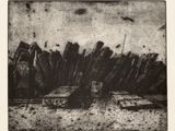 une image représentant un dessin en noir et blanc d'une chaîne de montagnes