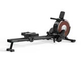 a close up of a rowing machine on a white background